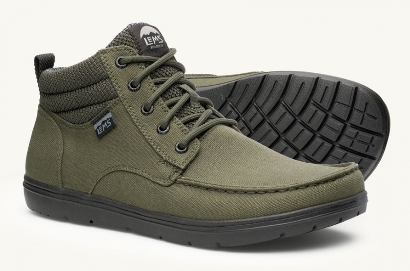 Lems Boulder Boot Mid Vegan Men Barefoot Shoes Green | ZYF-89996