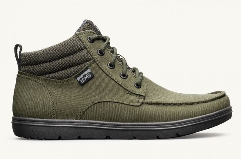 Lems Boulder Boot Mid Vegan Men Barefoot Shoes Green | ZYF-89996