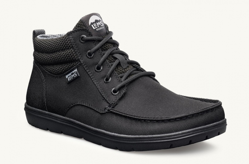 Lems Boulder Boot Mid Vegan Men's Boots Black | MLM-04306