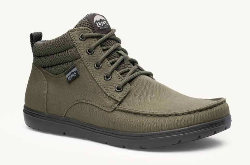 Lems Boulder Boot Mid Vegan Men's Boots Green | LXX-66510