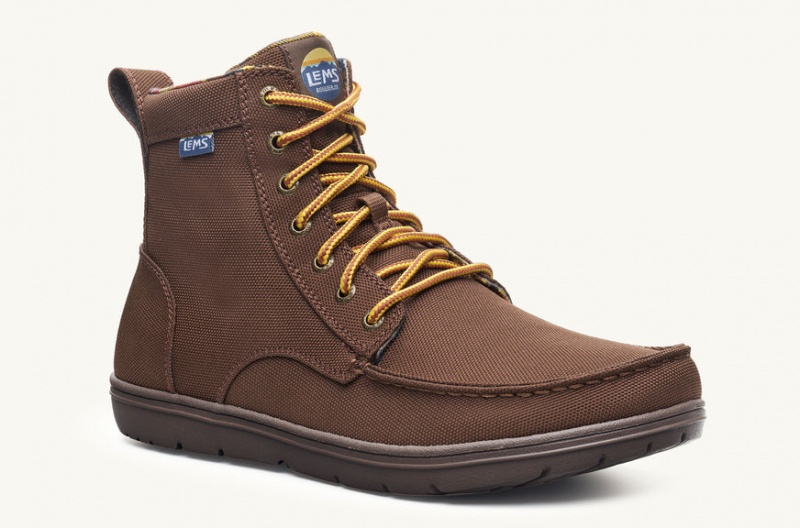 Lems Boulder Boot Nylon Men's Hiking Boots Brown | VWX-83318