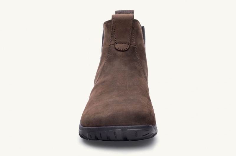 Lems Chelsea Boot Waterproof Men Barefoot Shoes Brown | CUN-48749