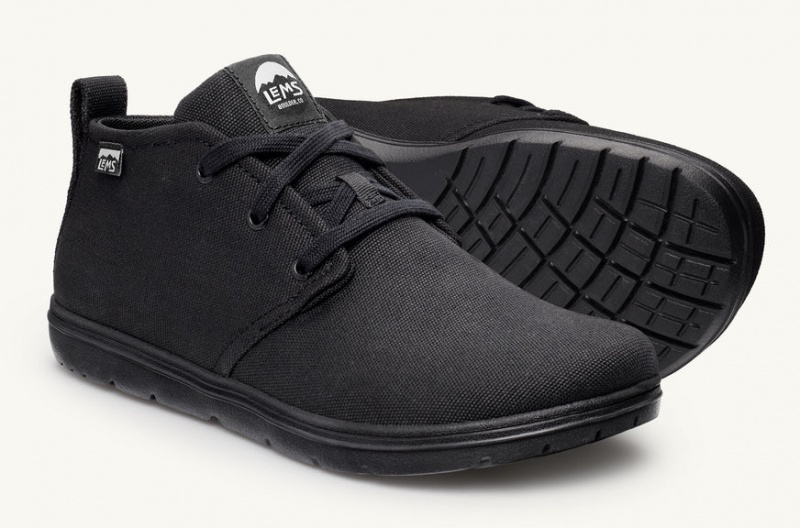 Lems Chukka Canvas Men Barefoot Shoes Black | SPI-33607