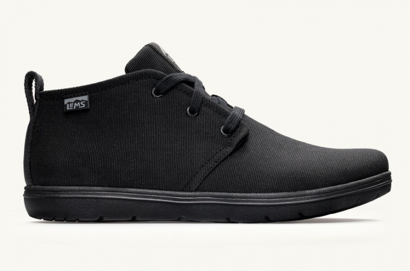 Lems Chukka Canvas Men Barefoot Shoes Black | SPI-33607