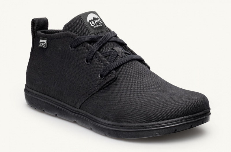 Lems Chukka Canvas Men Barefoot Shoes Black | SPI-33607