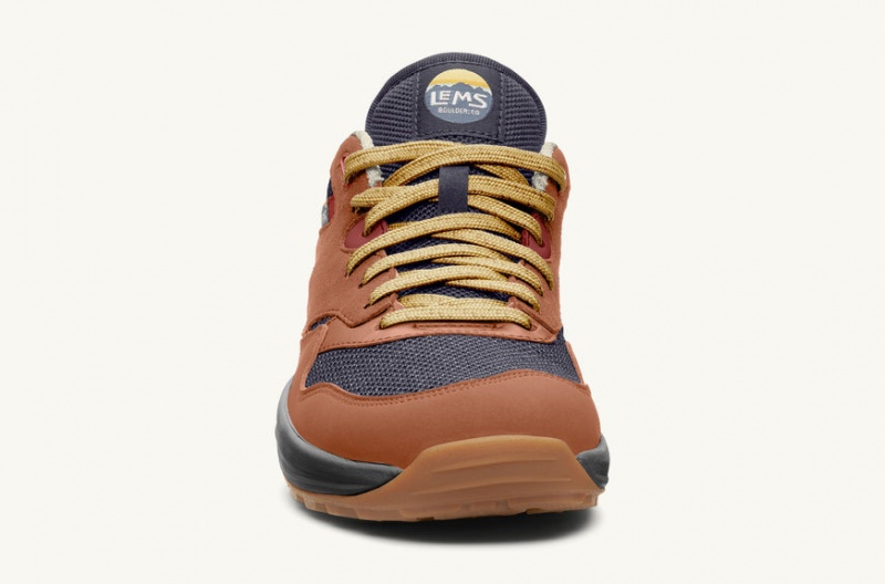 Lems Trailhead Hiking Shoes Brown / Yellow | OTT-99594