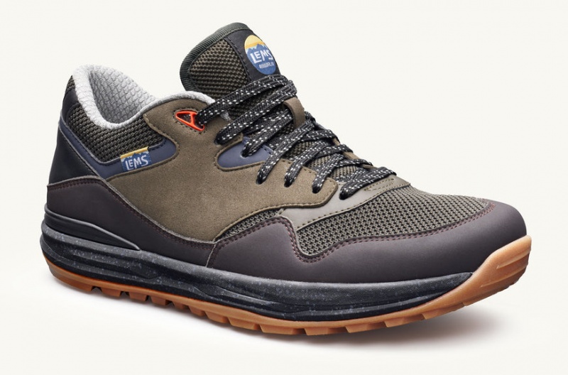 Lems Trailhead Hiking Shoes Dark Grey / Olive | XTP-06896