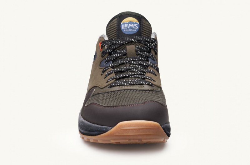 Lems Trailhead Hiking Shoes Dark Grey / Olive | XTP-06896