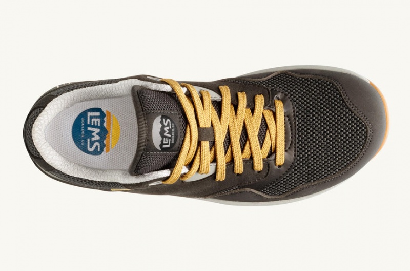 Lems Trailhead Hiking Shoes Dark Grey / Yellow | TXG-98062