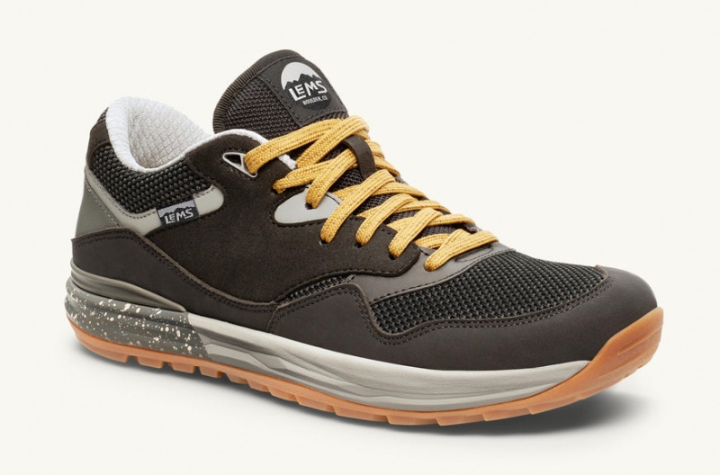 Lems Trailhead Hiking Shoes Dark Grey / Yellow | TXG-98062