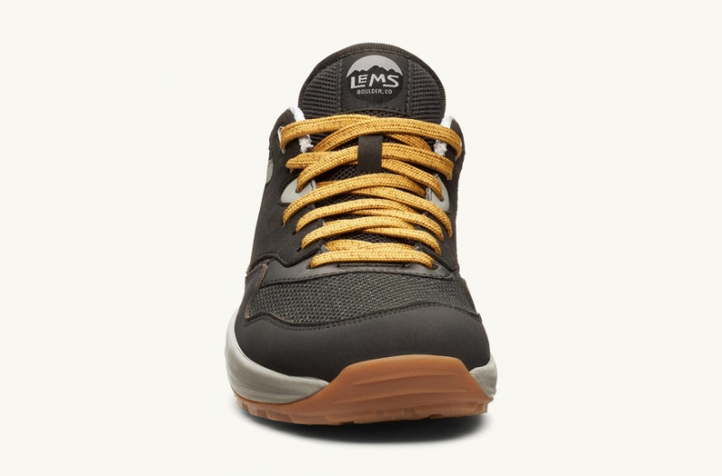 Lems Trailhead Hiking Shoes Dark Grey / Yellow | TXG-98062