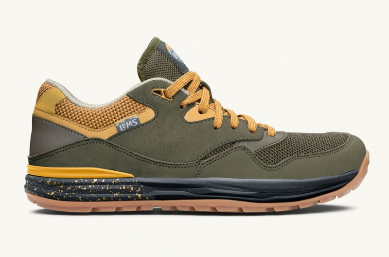 Lems Trailhead Hiking Shoes Olive / Yellow | AMU-71717