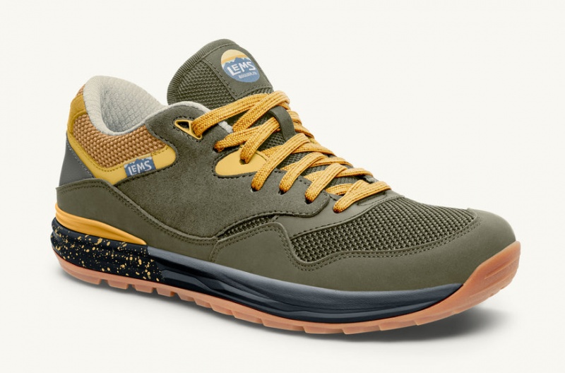 Lems Trailhead Hiking Shoes Olive / Yellow | AMU-71717