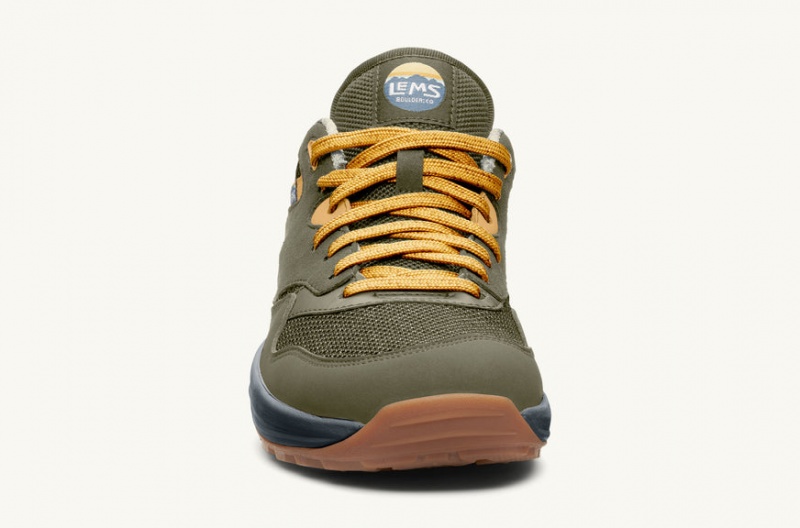 Lems Trailhead Hiking Shoes Olive / Yellow | AMU-71717