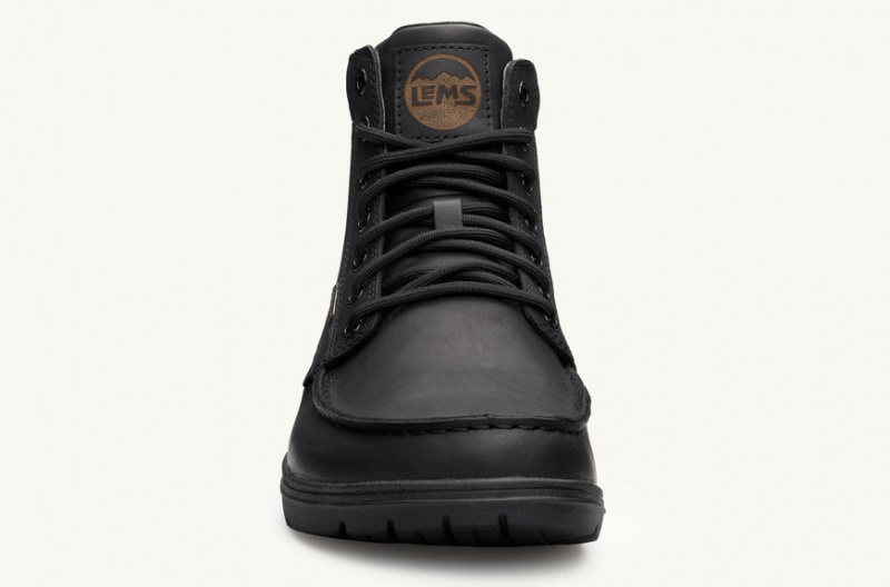 Lems Waterproof Boulder Boot Men's Boots Black | LKA-67877